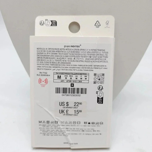 Zara Geometric Drop Earrings With Faux Green Cream and Blue Stones - Picture 4 of 5